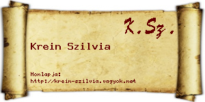 Krein Szilvia névjegykártya