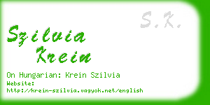 szilvia krein business card